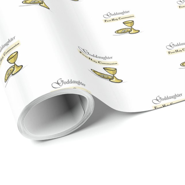 Papel De Regalo Cáliz de Primera Comunión de Ahijada (Esquina del rollo)