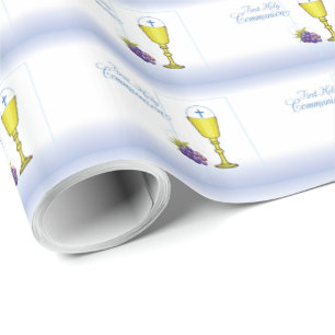 Papel De Regalo Cáliz de Primera Comunión Niño Personalizable, Hos
