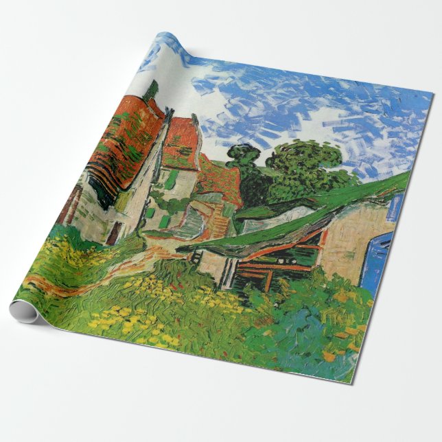 Papel De Regalo Calle del pueblo por Vincent van Gogh (Desenrollado)