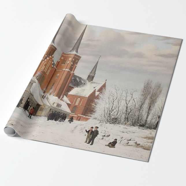 Papel De Regalo Calle en Roskilde 1836 (Desenrollado)