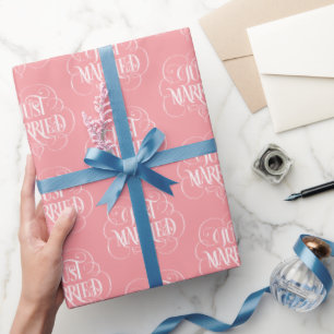 Papel De Regalo Calligrafía Ornate recién CASADA Floreciente Coraz