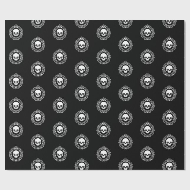 Papel De Regalo Camafeo del cráneo del Victorian (Superficie plana)