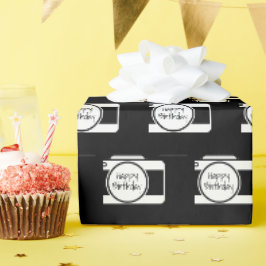 Papel De Regalo Cámara con texto de cumpleaños