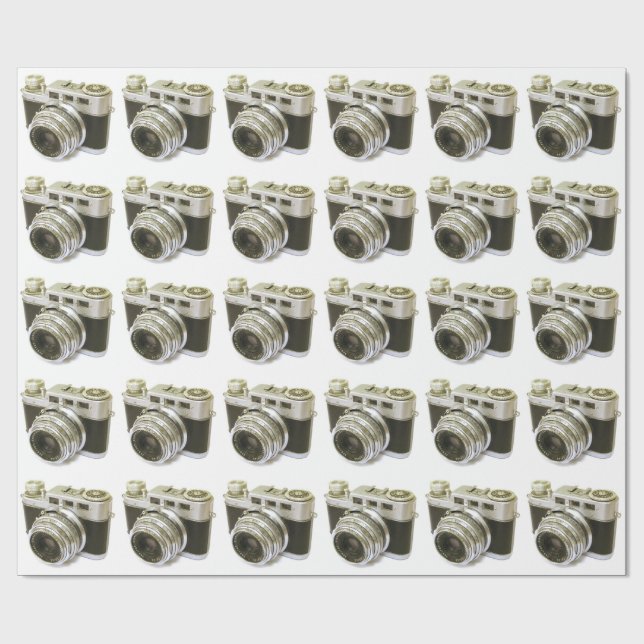 PAPEL DE REGALO CÁMARA DE FOTOGRAFÍA RETRO MOTIF (Superficie plana)