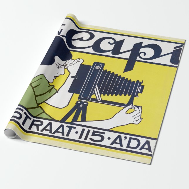 Papel De Regalo Cámara, fotógrafa, Van Caspel (Desenrollado)