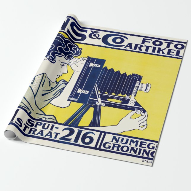 Papel De Regalo Cámara, fotógrafa, Van Caspel (Desenrollado)