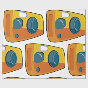 Papel De Regalo Cámara Retro Amarilla de Punta y Disparo de Pelícu