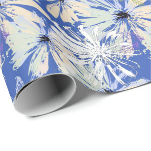 Papel De Regalo Cámaras abstractas en un fondo azul.
