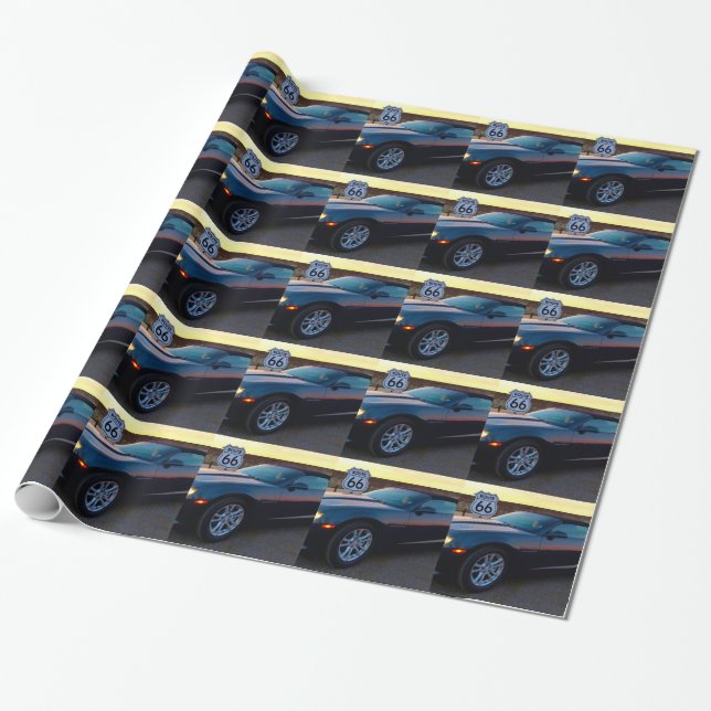 Papel De Regalo Camaro en la ruta 66 (Desenrollado)