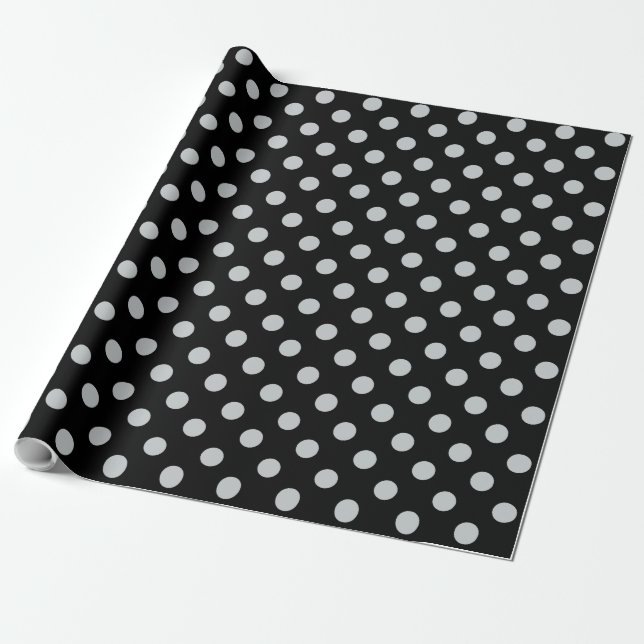 Papel De Regalo Cambiar puntos de polka gris Cualquier Personaliza (Desenrollado)