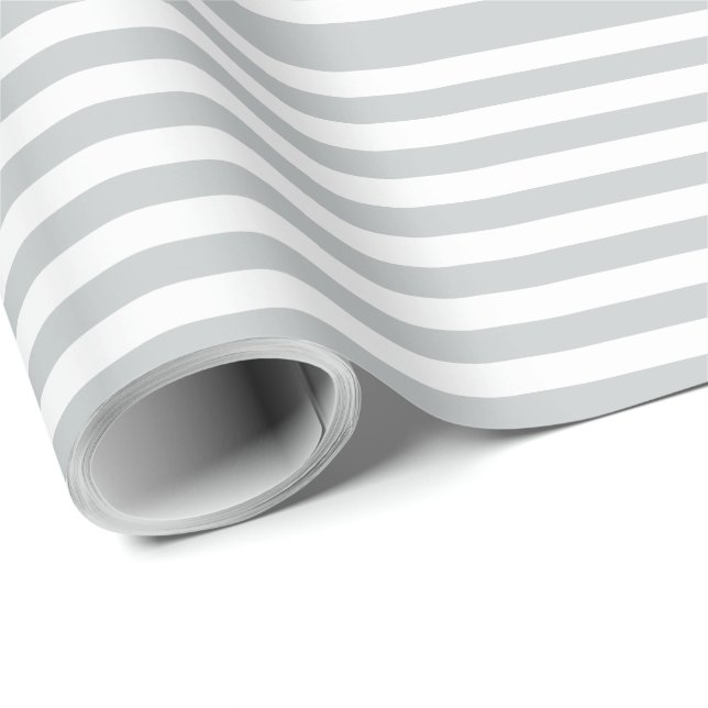 Papel De Regalo Cambie las rayas grises a cualquier personalizar (Esquina del rollo)