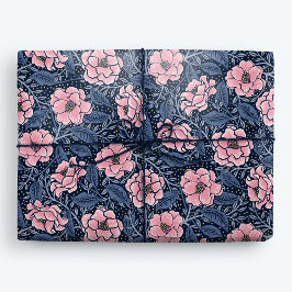 Papel De Regalo Camellia azul y rosa de lujo y verdaderamente flor