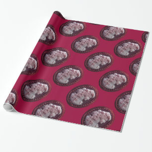 PAPEL DE REGALO CAMEO ANTIGUO, DAMA CON UVAS Y VID