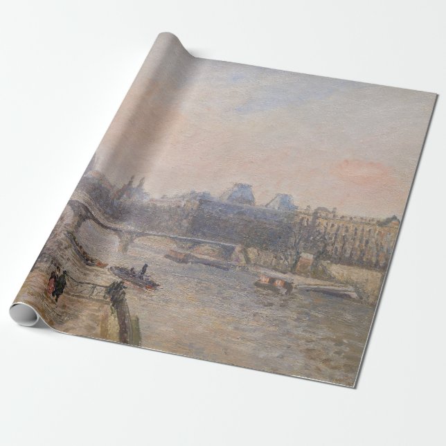 Papel De Regalo Camille Pissarro - El Sena y el Louvre (Desenrollado)