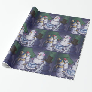 Papel De Regalo Caminando Navidades de nieve