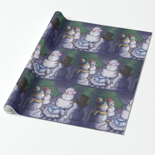 Papel De Regalo Caminando Navidades de nieve (Desenrollado)