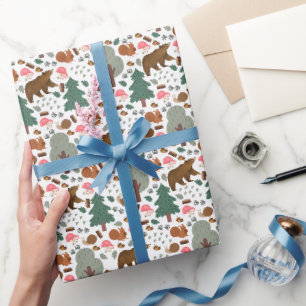 Papel De Regalo Caminar por los bosques en blanco
