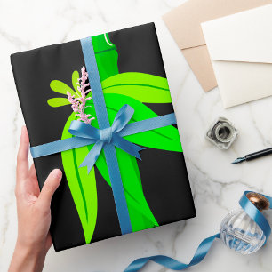 Papel De Regalo Caminata verde de bambú con hojas tropicales
