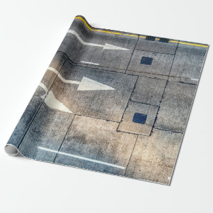Papel De Regalo Camino concreto con direcciones de flecha pintadas