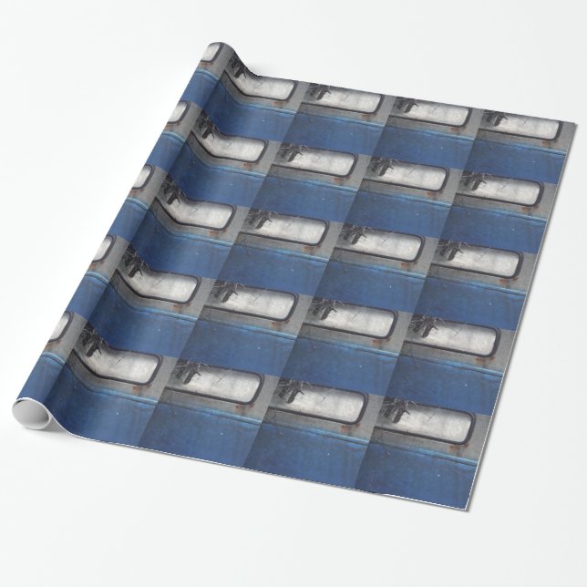 Papel De Regalo Camión blanco y azul brillante (Desenrollado)