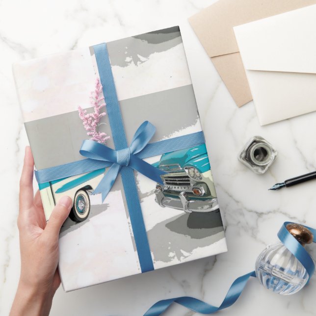 Papel De Regalo Camión Chevy Clásico del Día del Padres (Regalar)