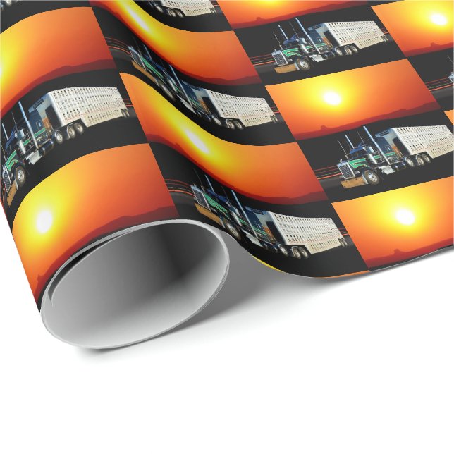 Papel De Regalo Camión de arrastre de ganado de rodeo occidental (Esquina del rollo)