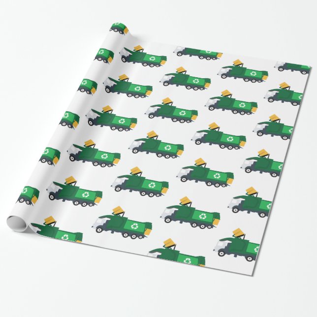 Papel De Regalo Camión de basura de reciclaje (Desenrollado)