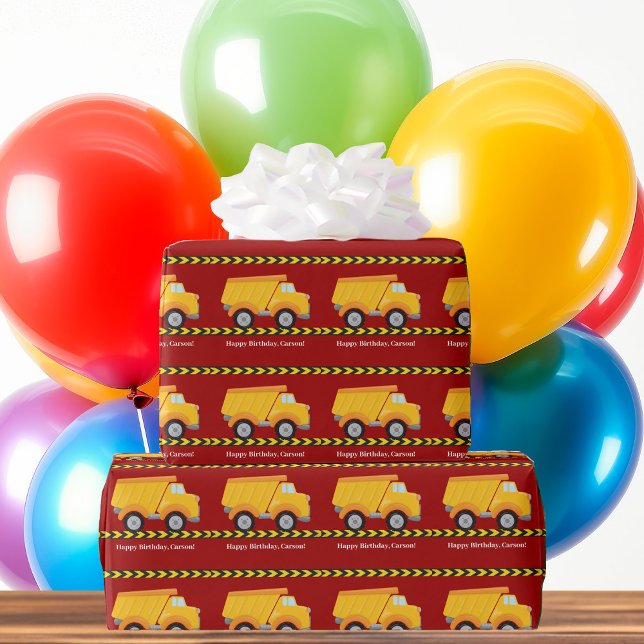 Papel De Regalo Camión de basuras rojas de cumpleaños para niños p (Subido por el creador)