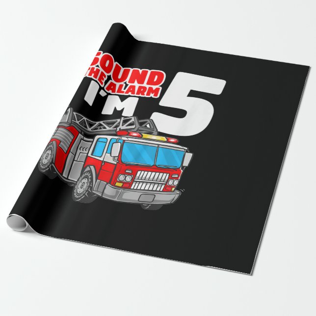 Papel De Regalo Camión de bomberos de 5 años (Desenrollado)