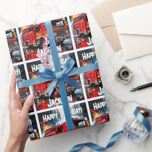 Papel De Regalo Camión de bomberos en la ciudad