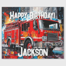 Camión de bomberos en la ciudad