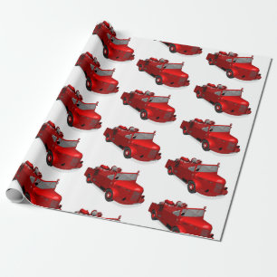 Papel De Regalo Camión de bomberos vintage rojo lindo
