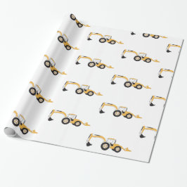 Papel De Regalo Camión de construcción Backhoe