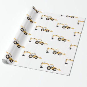 Papel De Regalo Camión de construcción Backhoe