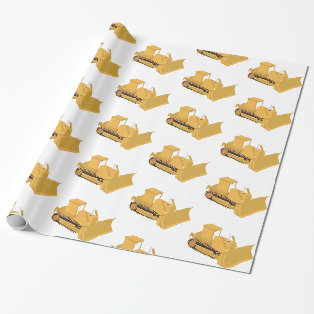 Papel De Regalo Camión de construcción de bulldozer (Desenrollado)