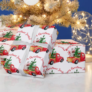 Papel De Regalo Camión de cultivo para árboles navideños personali