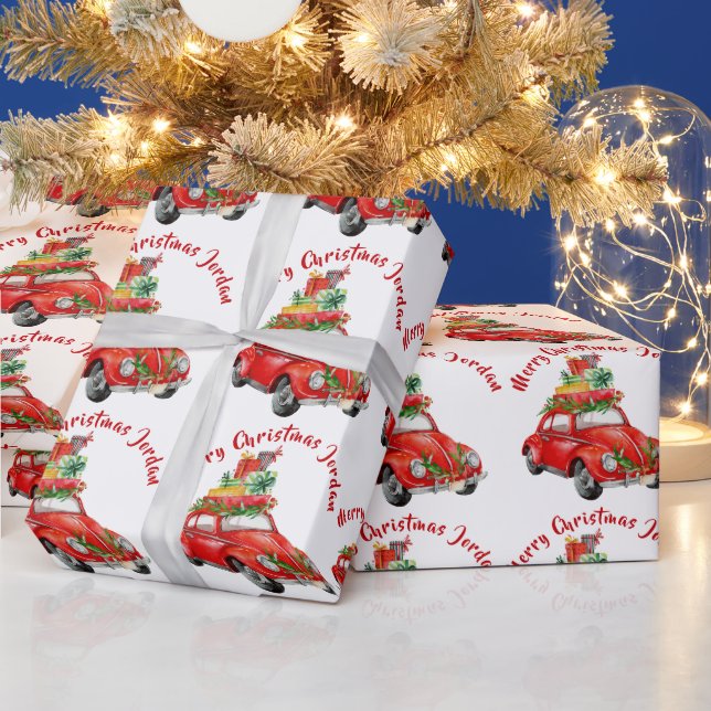 Papel De Regalo Camión de cultivo para árboles navideños personali (Vacaciones)