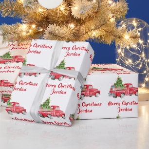Papel De Regalo Camión de cultivo para árboles navideños personali