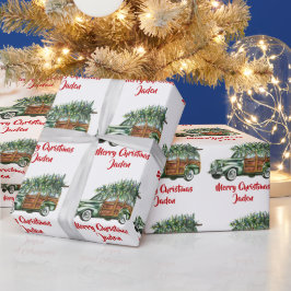 Papel De Regalo Camión de cultivo para árboles navideños personali