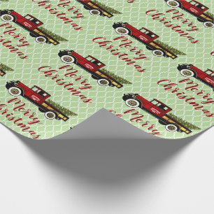 Papel De Regalo Camión de época tu granja de árboles de Navidad