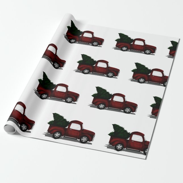 Papel De Regalo Camión del rojo de Lil (Desenrollado)
