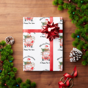 Papel De Regalo camión divertido año nuevo