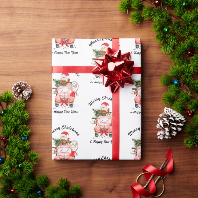 Papel De Regalo camión divertido año nuevo  (Regalo de vacaciones)