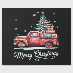 Papel De Regalo Camión Divertido De Navidad Esencial Árbol