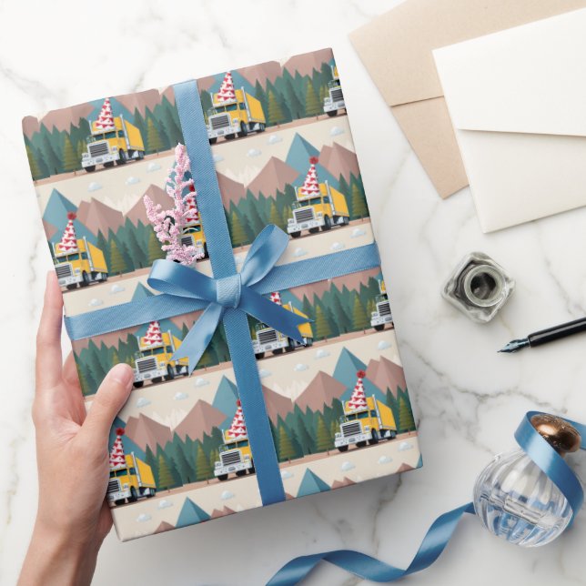 Papel De Regalo Camión Feliz Cumpleaños Fiesta Equipo divertido (Regalar)