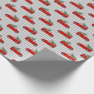 Papel De Regalo Camión Rojo Navidades Collie con barba
