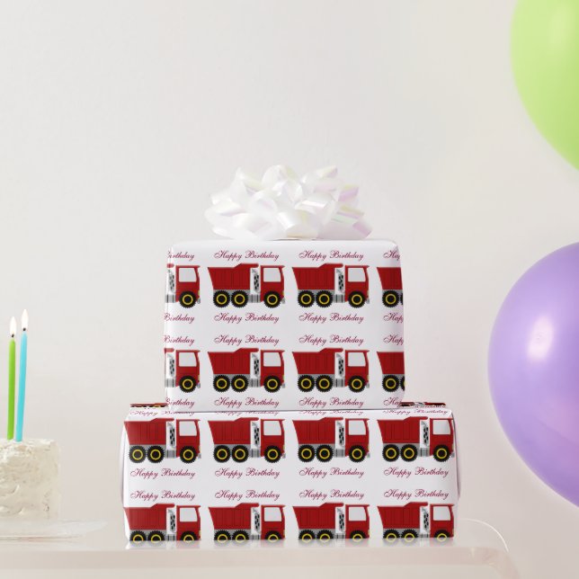 Papel De Regalo Camión Rojo Regalo de Cumpleaños (Regalos de fiesta)