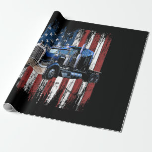 Papel De Regalo Camionero Conductor De Camión De Bandera Estadouni