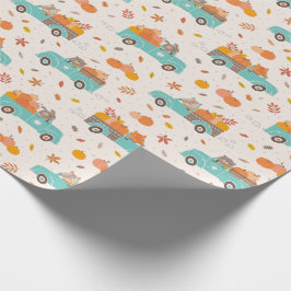 Papel De Regalo Camiones de parche de calabaza con crema de animal