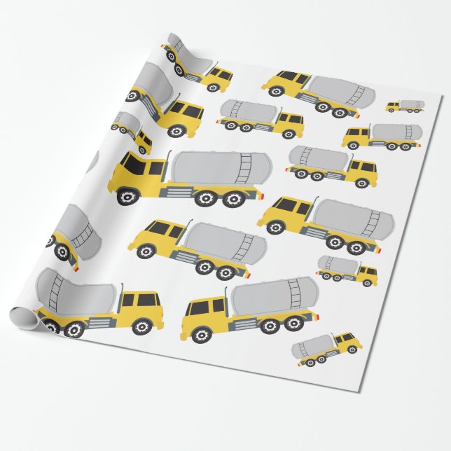 Papel De Regalo Camiones de transporte de camiones cisterna (Desenrollado)